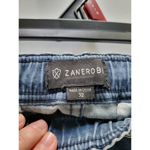 Zanerobe Sureshot Slim Fit Jogger Jeans Men's 32 Mid Blue Faded Elastic Waist - Picture 4 of 4